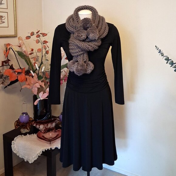 Vintage NEW Buffalo Long Gray Cardigan Knit Scarf for Women - Picture 6 of 7